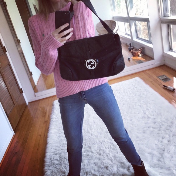 Vintage authentic Gucci double G leather bag GG - Picture 4 of 8